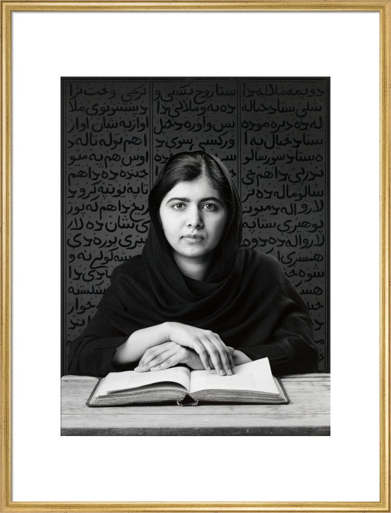 Malala yousafzai portrait print (art print, extra large, gold frame)
