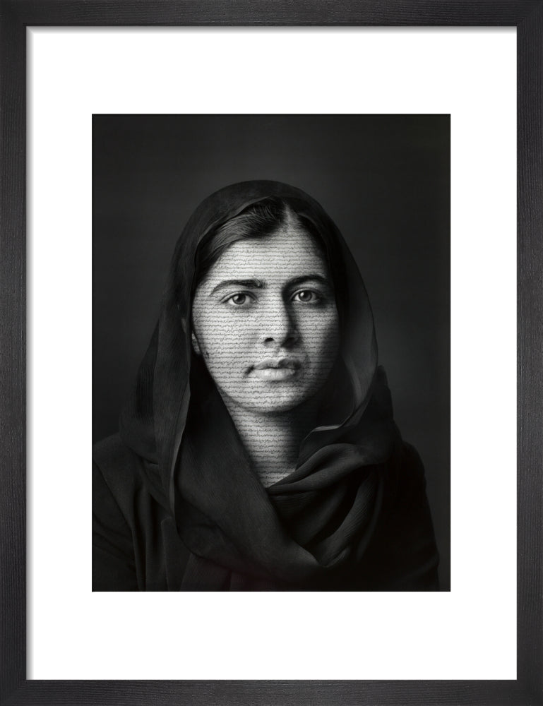 Malala yousafzai portrait print (art print, small, black frame)