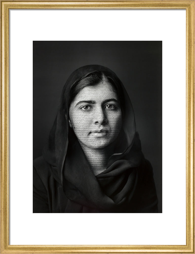 Malala yousafzai portrait print (art print, medium, gold frame)