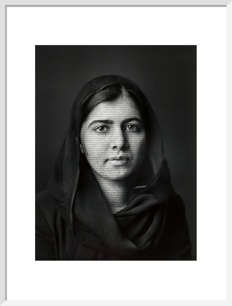 Malala yousafzai portrait print (art print, large, white frame)