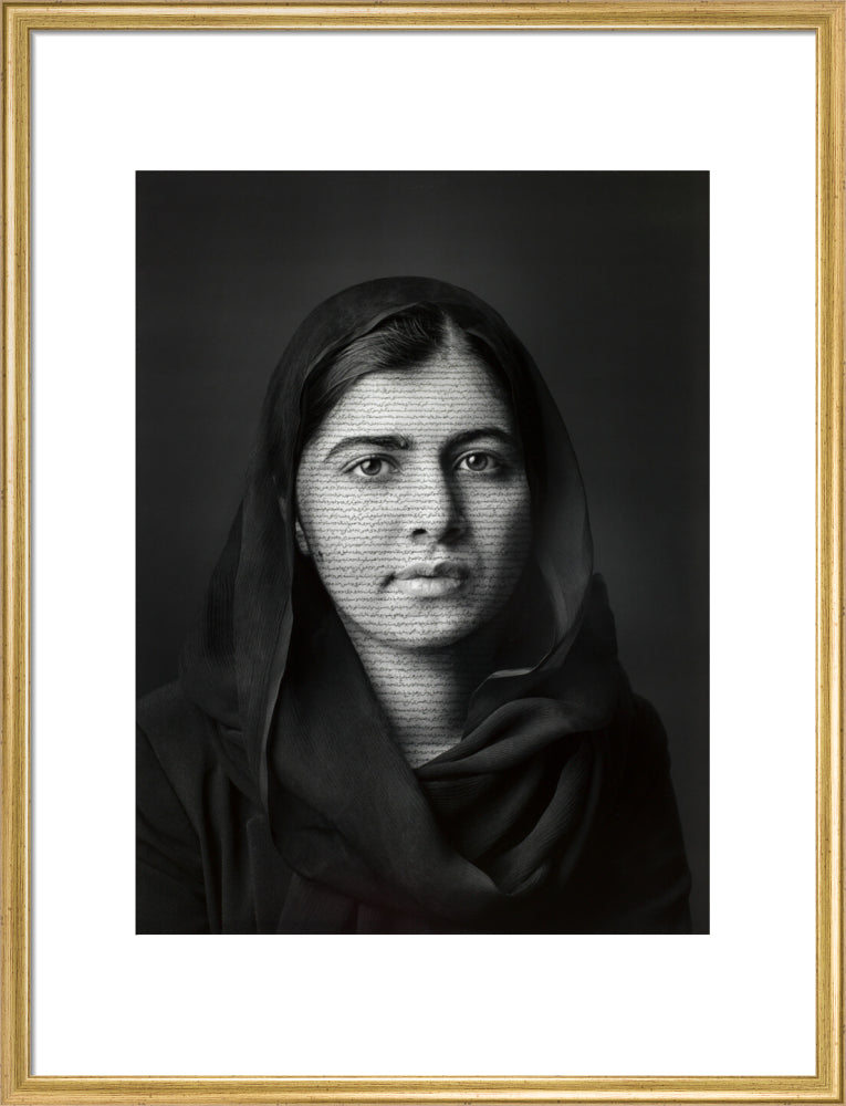 Malala yousafzai portrait print (art print, large, gold frame)