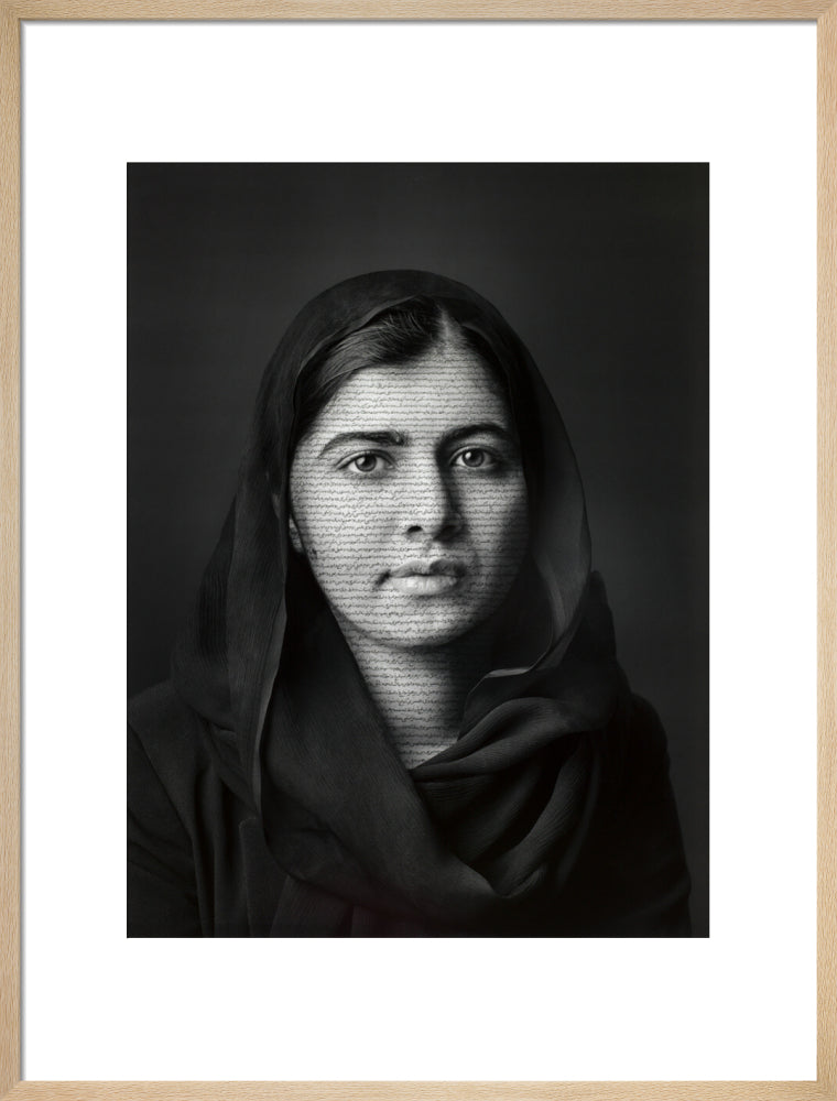 Malala yousafzai portrait print (art print, large, natural frame)