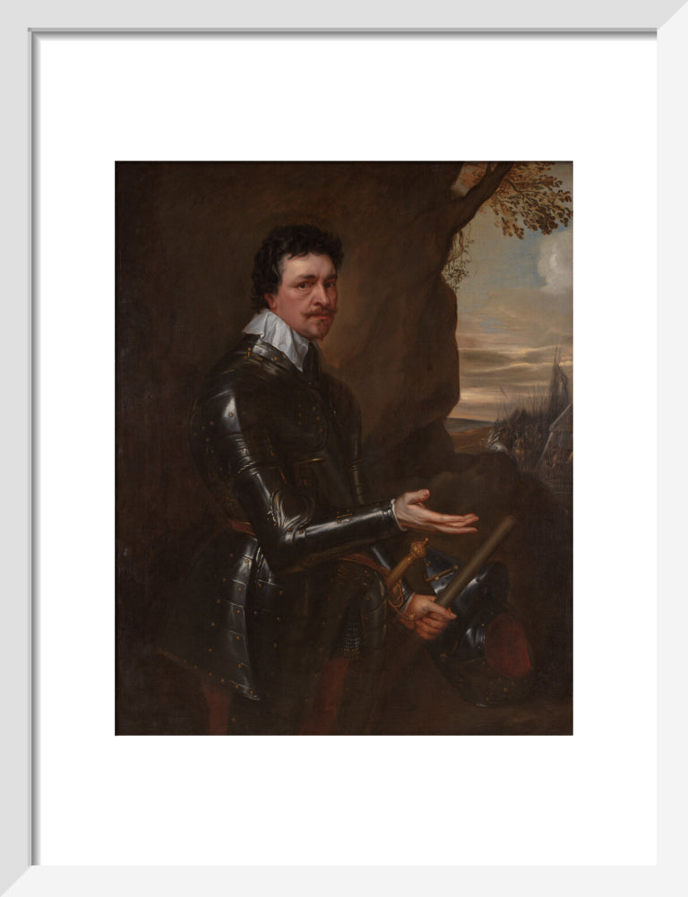 Thomas wentworth, 1st earl of strafford portrait print (art print, small, white frame)