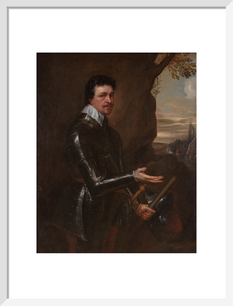 Thomas wentworth, 1st earl of strafford portrait print (art print, medium, white frame)