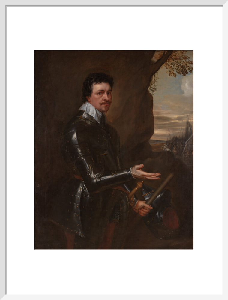 Thomas wentworth, 1st earl of strafford portrait print (art print, large, white frame)
