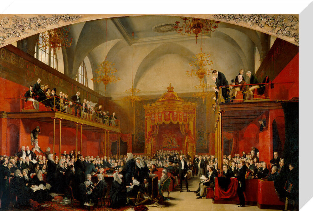The trial of queen caroline 1820 portrait print (stretched canvas, medium, no frame)