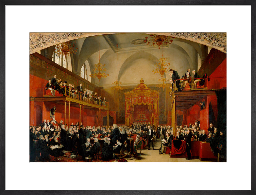 The trial of queen caroline 1820 portrait print (art print, large, black frame)
