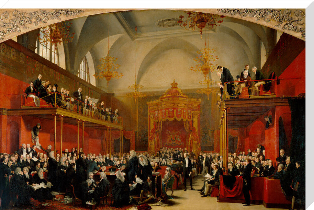 The trial of queen caroline 1820 portrait print (stretched canvas, extra large, no frame)