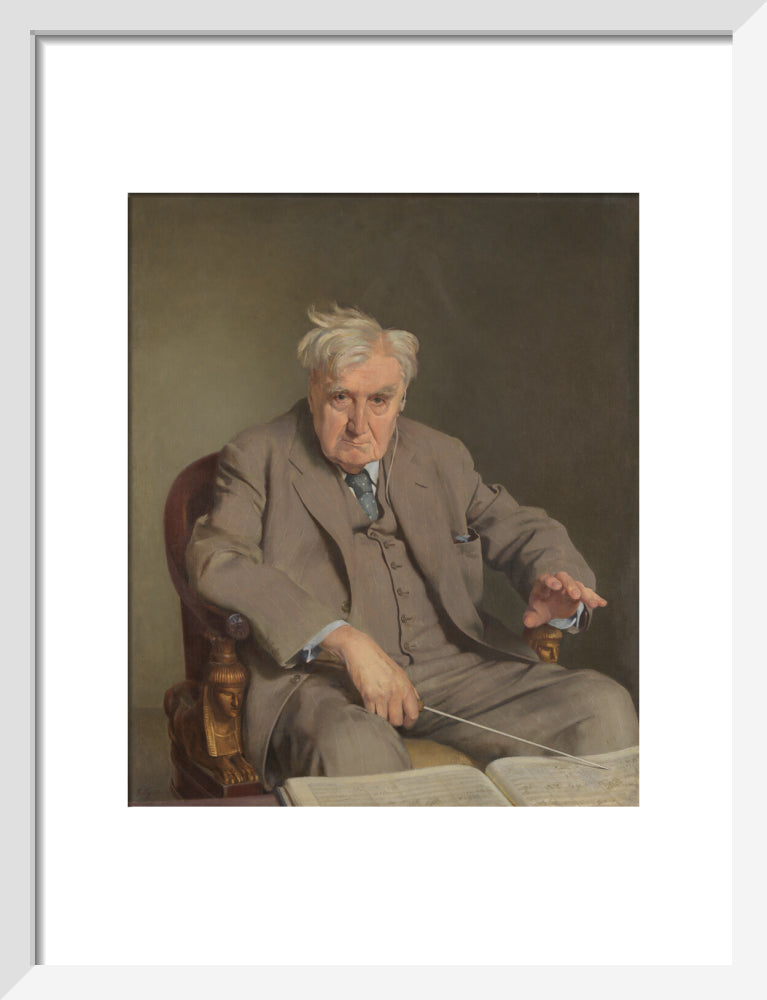 Ralph vaughan williams portrait print (art print, small, white frame)
