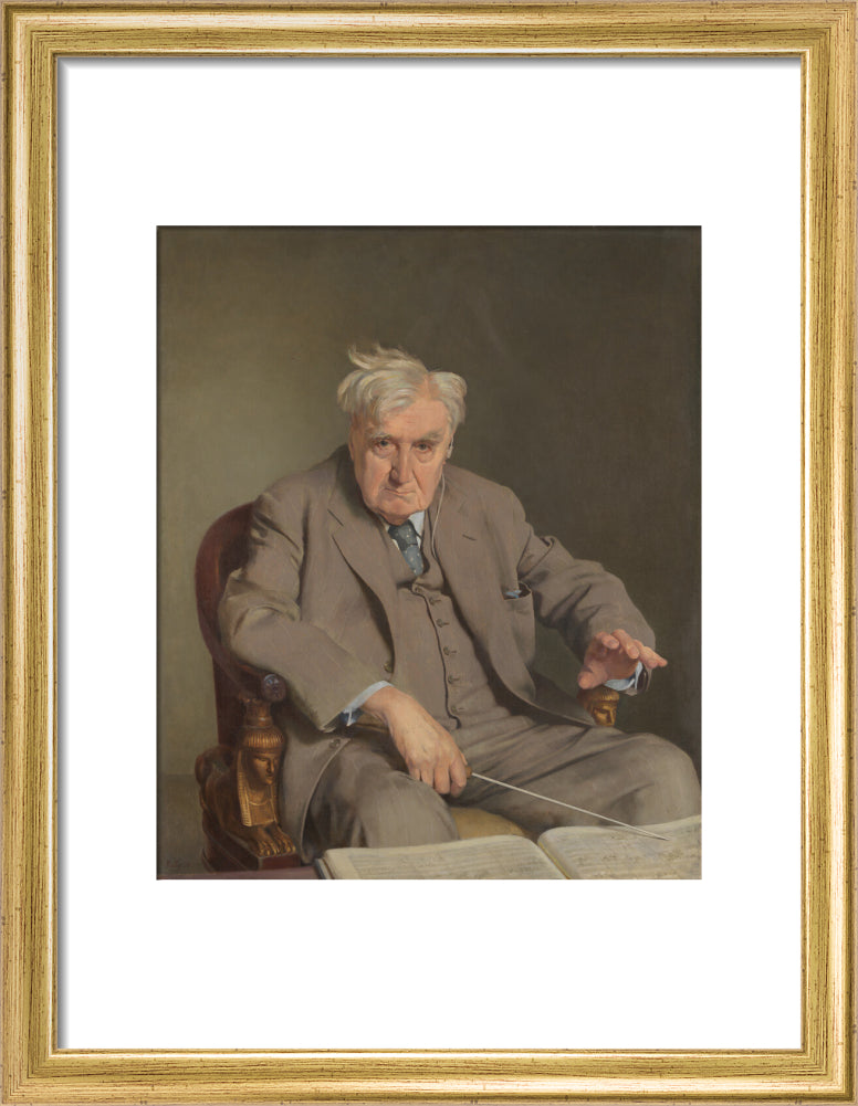 Ralph vaughan williams portrait print (art print, small, gold frame)