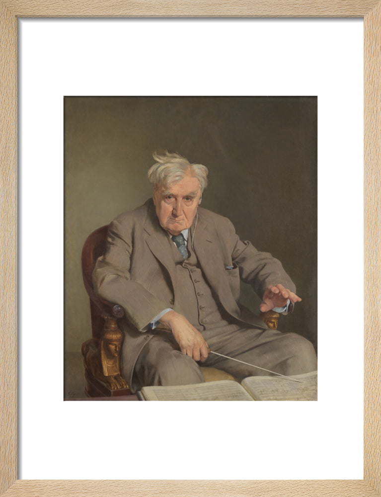 Ralph vaughan williams portrait print (art print, small, natural frame)