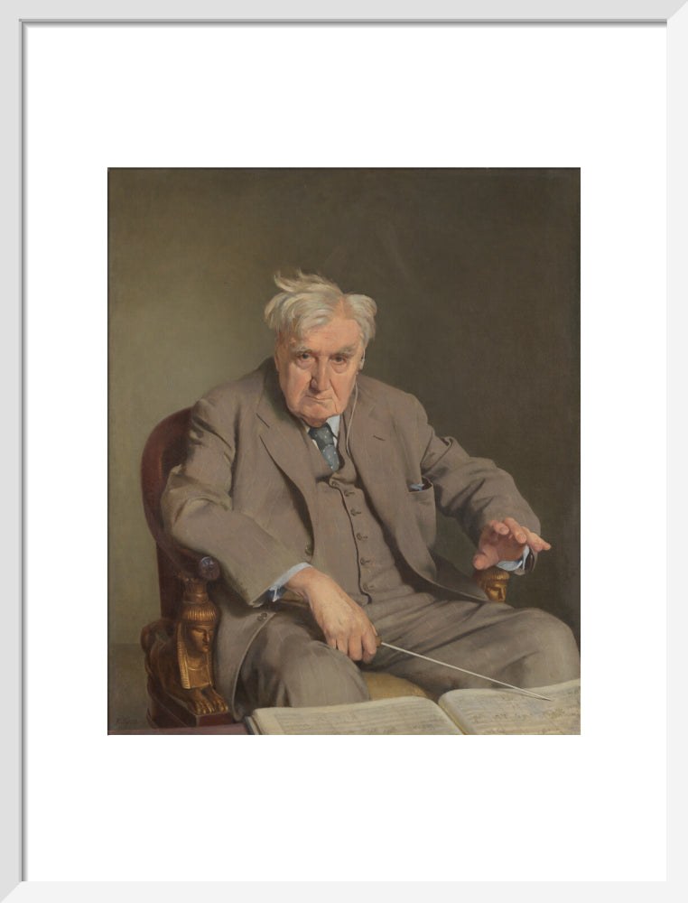 Ralph vaughan williams portrait print (art print, medium, white frame)