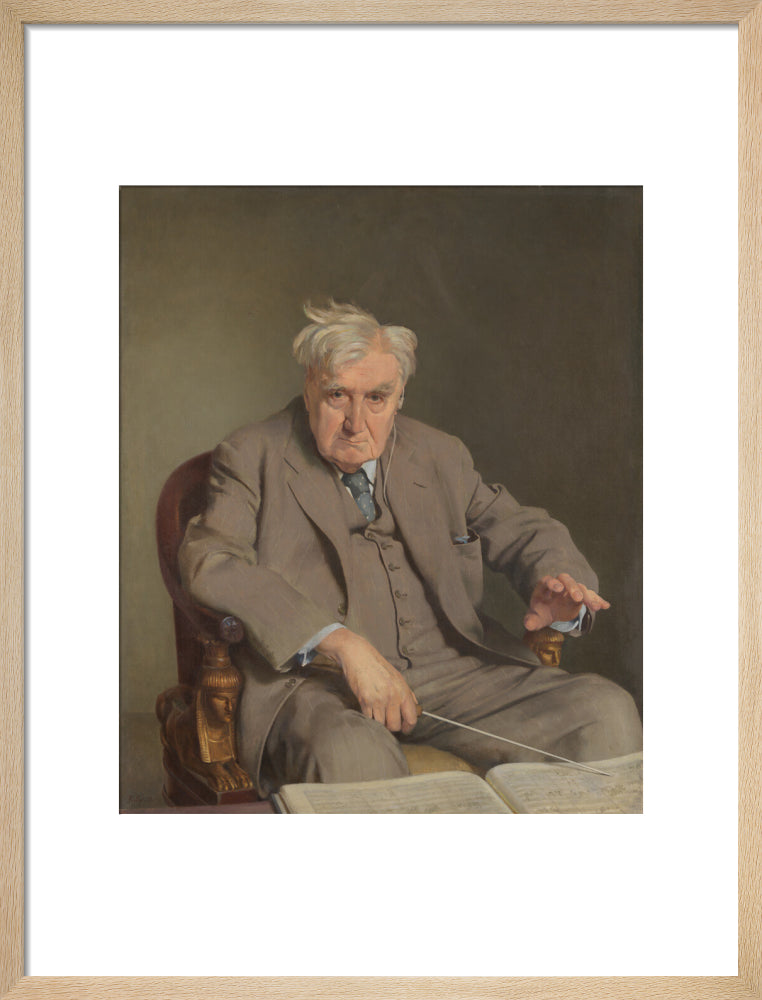 Ralph vaughan williams portrait print (art print, medium, natural frame)