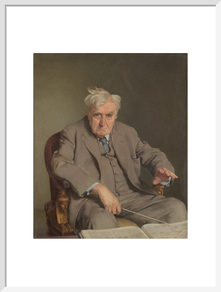 Ralph vaughan williams portrait print (art print, large, white frame)