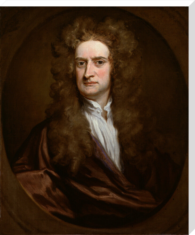 Sir isaac newton portrait print (stretched canvas, extra large, no frame)