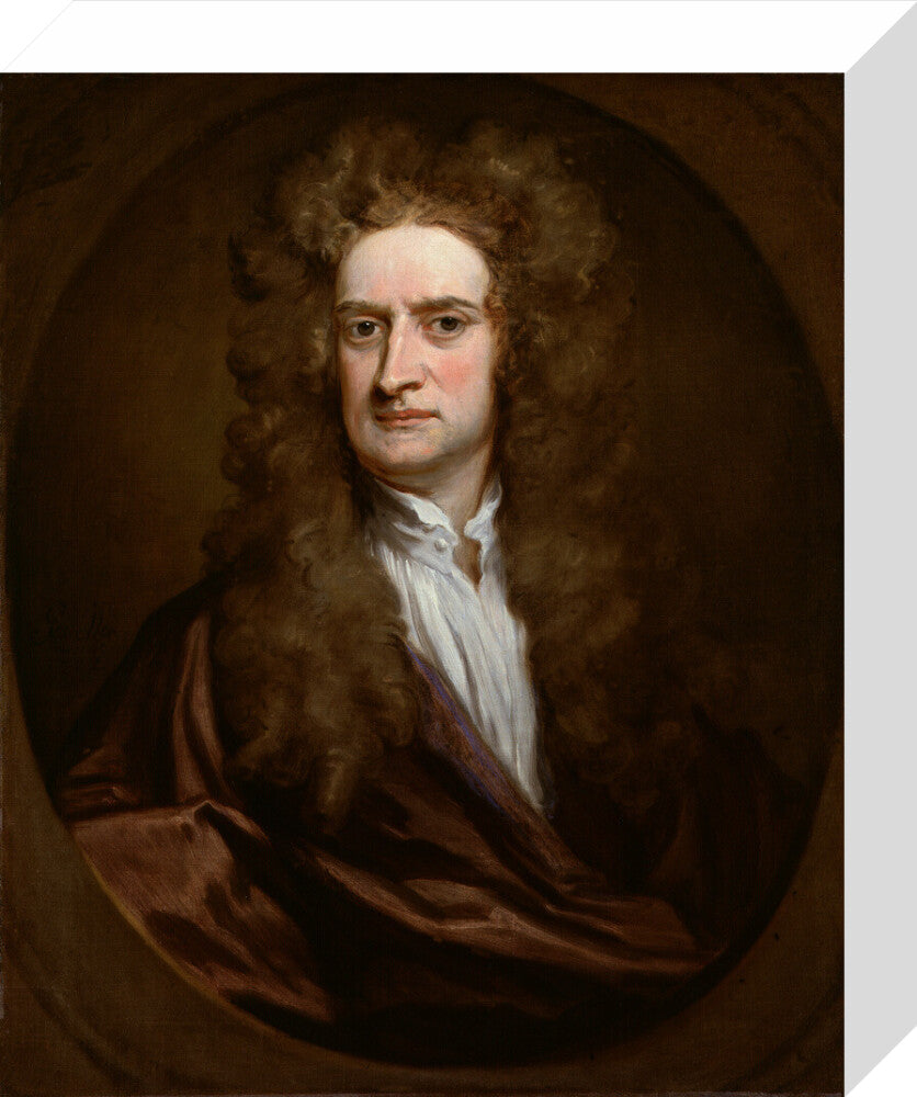 Sir isaac newton portrait print (stretched canvas, small, no frame)