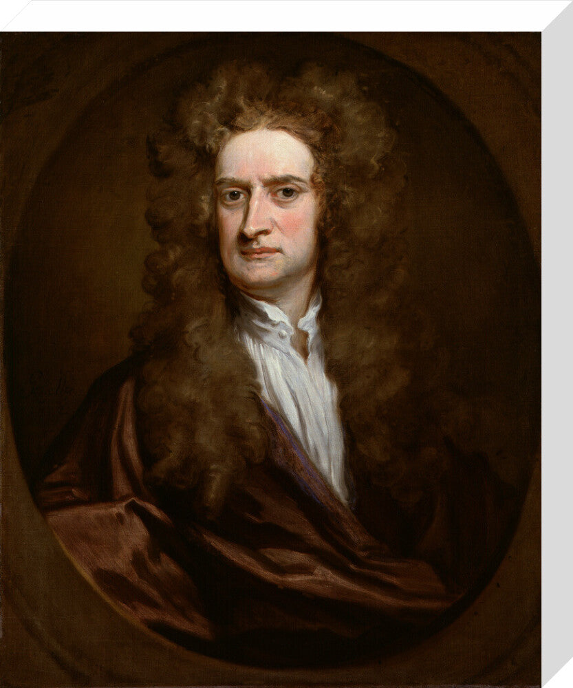 Sir isaac newton portrait print (stretched canvas, medium, no frame)