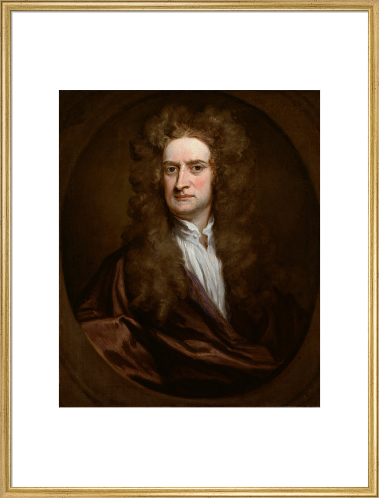 Sir isaac newton portrait print (art print, extra large, gold frame)