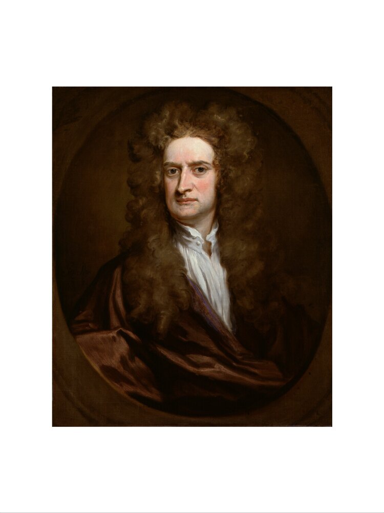 Sir isaac newton portrait print (art print, large, no frame)
