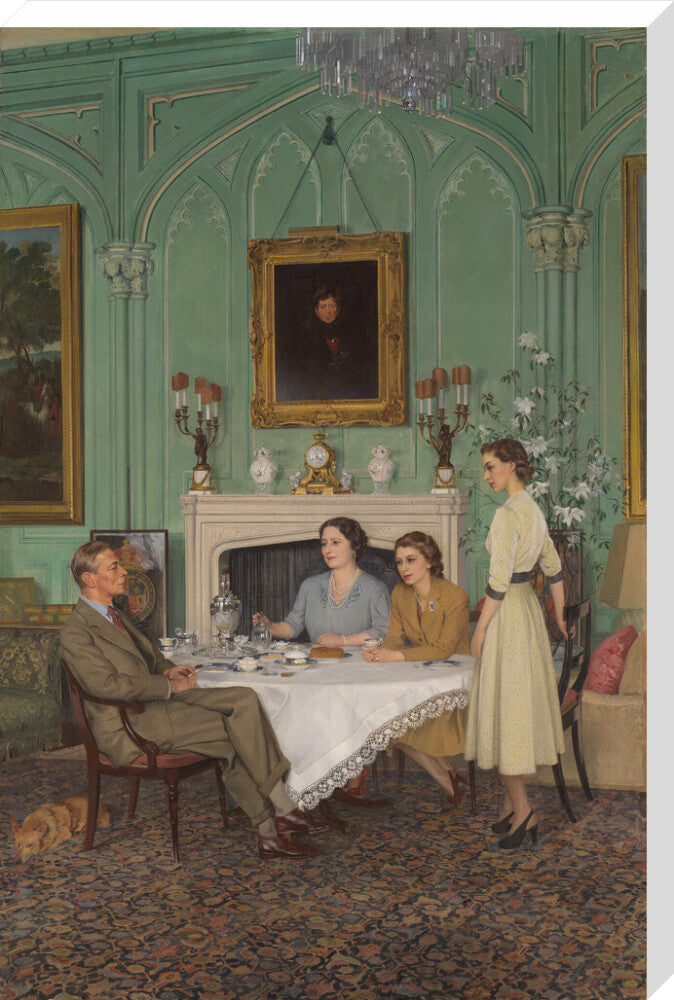 Conversation piece at the royal lodge, windsor portrait print (stretched canvas, extra large, no frame frame)