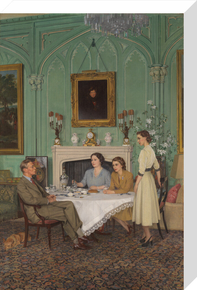 Conversation piece at the royal lodge, windsor portrait print (stretched canvas, medium, no frame frame)