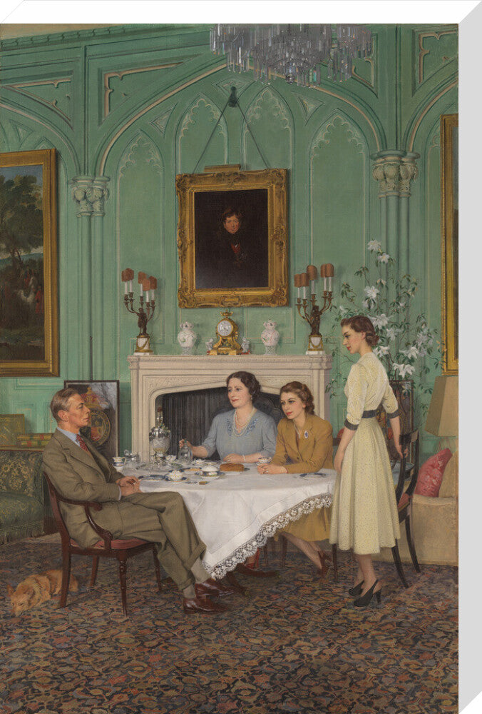 Conversation piece at the royal lodge, windsor portrait print (stretched canvas, large, no frame frame)