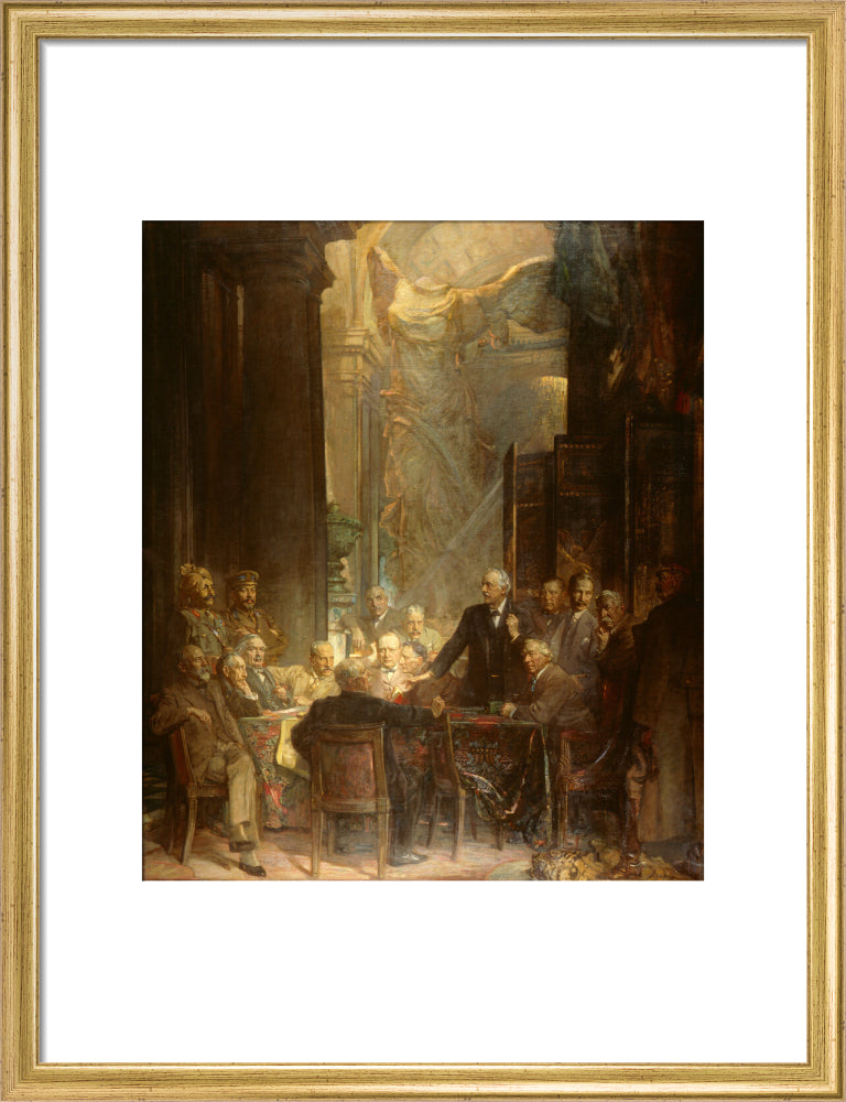 Statesmen of world war i portrait print (art print, medium, gold frame)