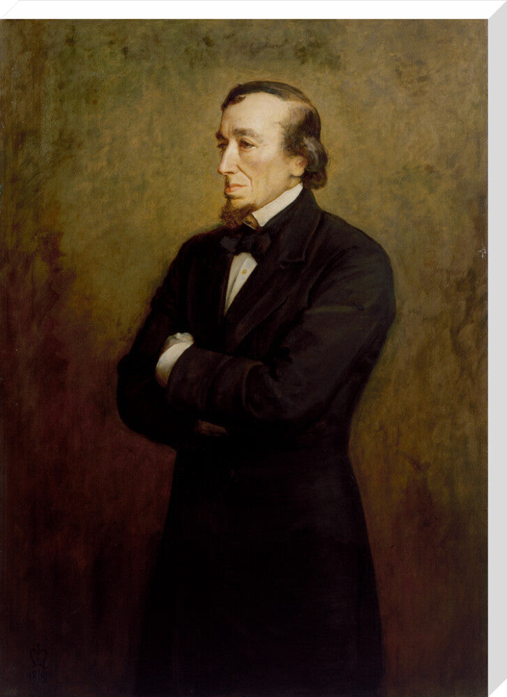 Benjamin disraeli, earl of beaconsfield portrait print (stretched canvas, extra large, no frame frame)