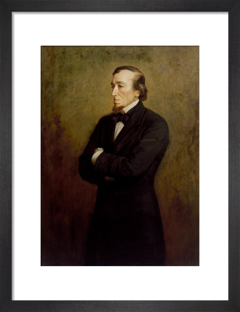 Benjamin disraeli, earl of beaconsfield portrait print (art print, small, black frame frame)