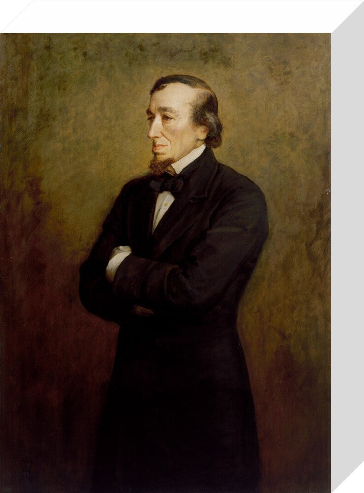 Benjamin disraeli, earl of beaconsfield portrait print (stretched canvas, small, no frame frame)