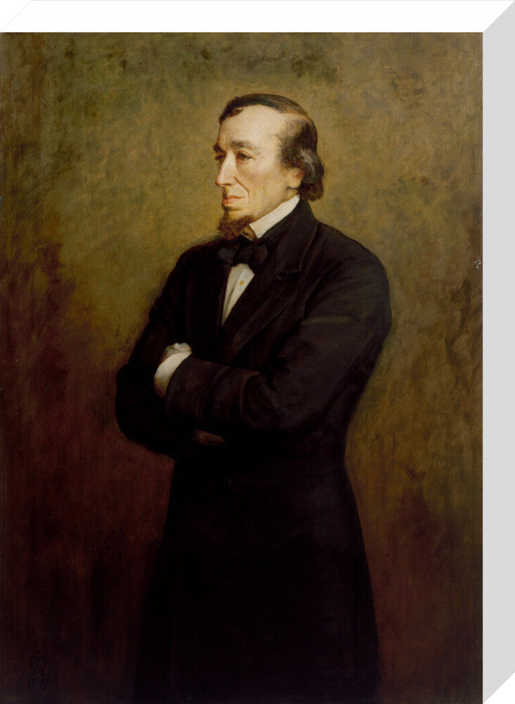 Benjamin disraeli, earl of beaconsfield portrait print (stretched canvas, medium, no frame frame)