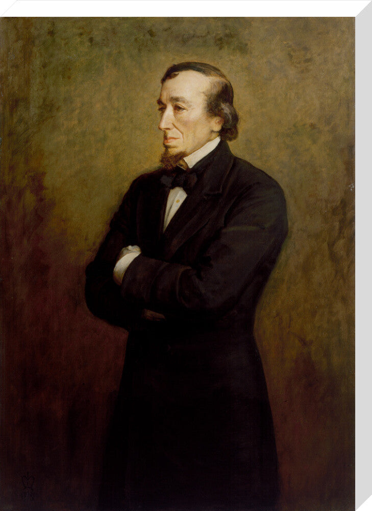 Benjamin disraeli, earl of beaconsfield portrait print (stretched canvas, large, no frame frame)
