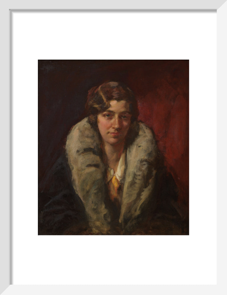 Amy johnson portrait print (art print, small, white frame frame)