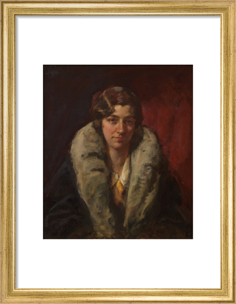 Amy johnson portrait print (art print, small, gold frame frame)