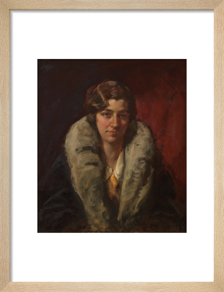 Amy johnson portrait print (art print, small, natural frame frame)