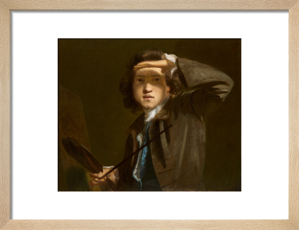 Sir joshua reynolds portrait print (art print, small, natural frame)
