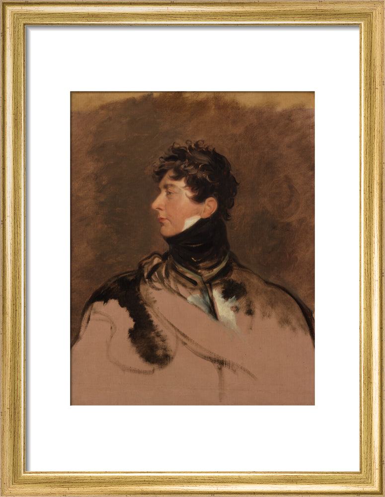 King george iv portrait print (art print, small, gold frame)