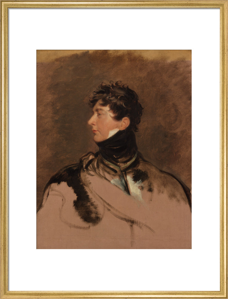 King george iv portrait print (art print, large, gold frame)