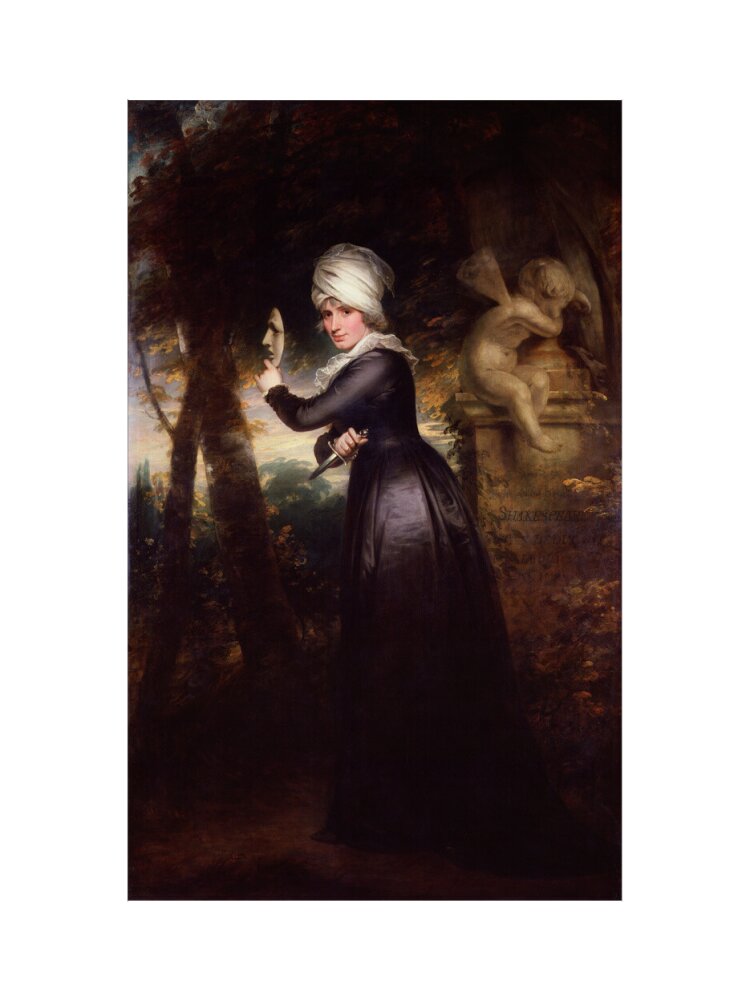 Sarah siddons (née kemble) ('mrs siddons with the emblems of tragedy') portrait print (art print, small, no frame)