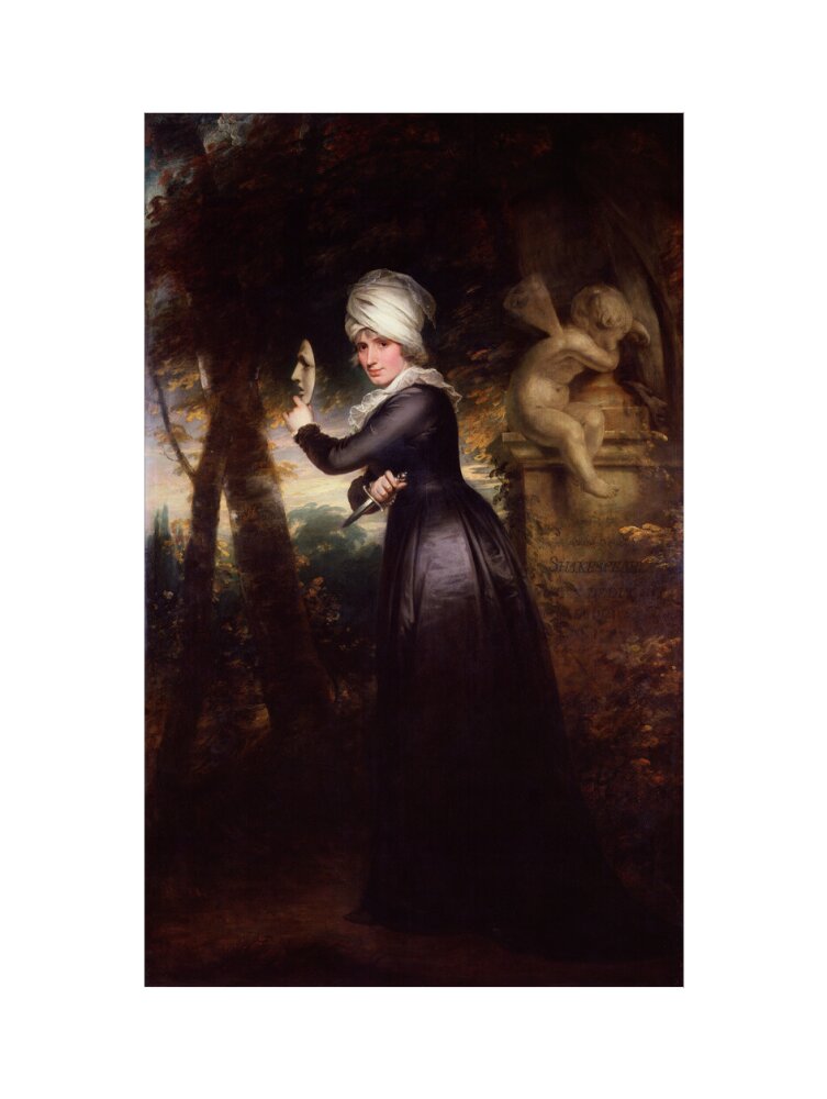 Sarah siddons (née kemble) ('mrs siddons with the emblems of tragedy') portrait print (art print, large, no frame)