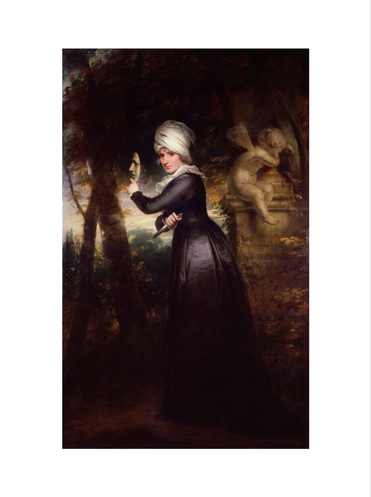 Sarah siddons (née kemble) ('mrs siddons with the emblems of tragedy') portrait print (art print, extra large, no frame)