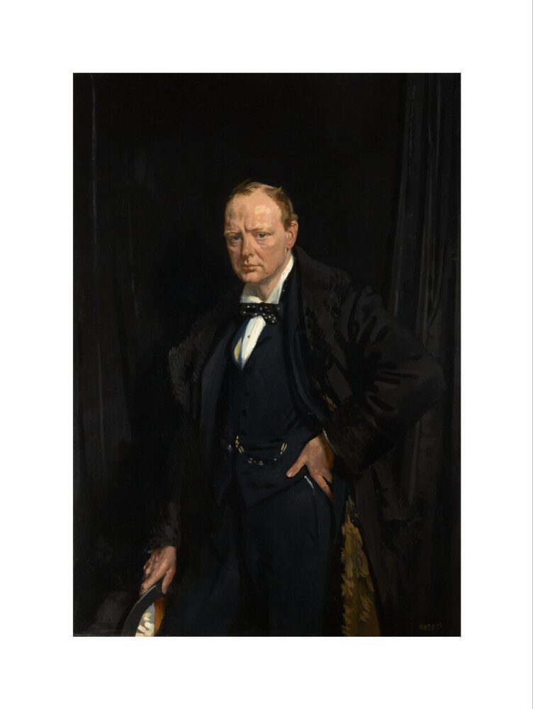 Winston churchill portrait print (art print, large, no frame)