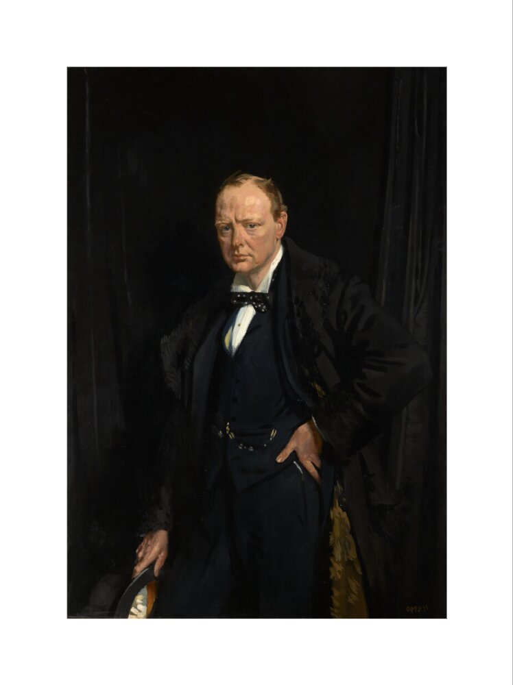 Winston churchill portrait print (art print, extra large, no frame)