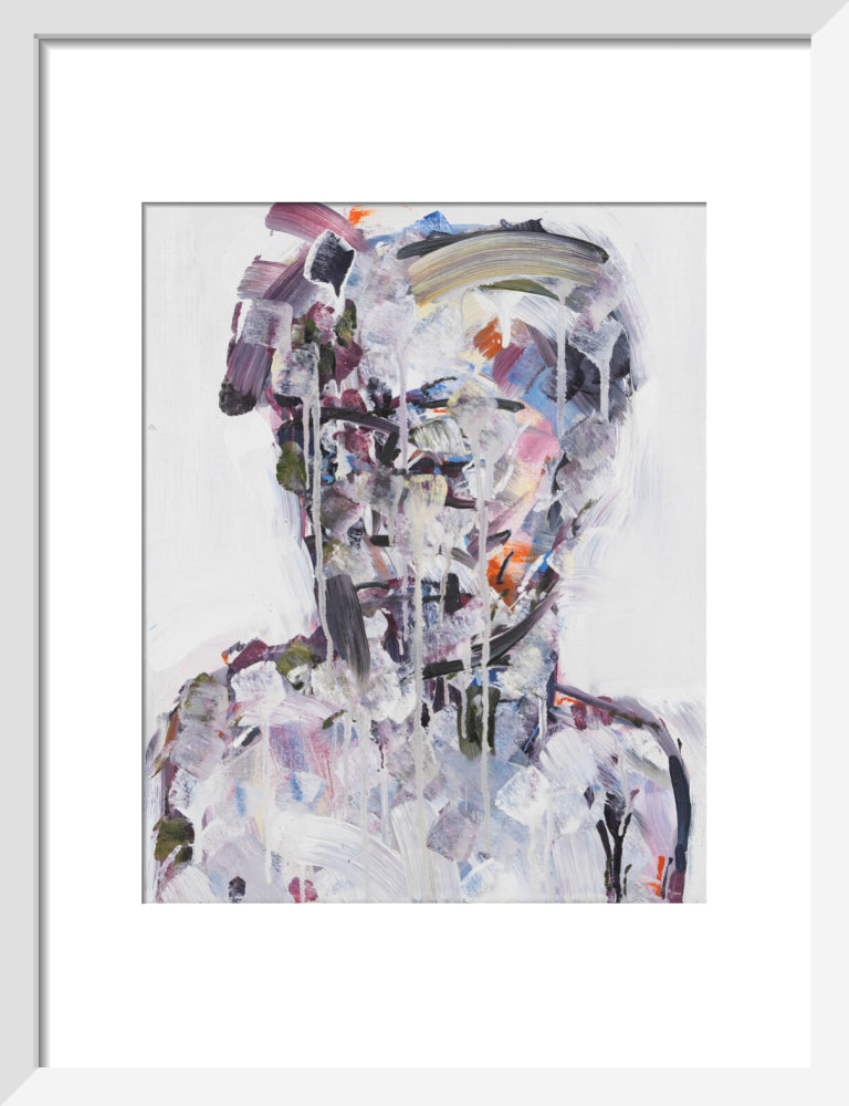 David bowie portrait print (art print, small, white frame frame)