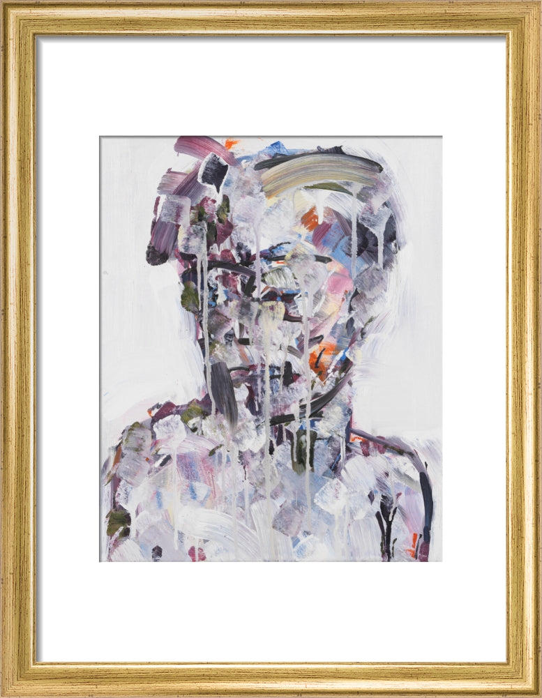 David bowie portrait print (art print, small, gold frame frame)