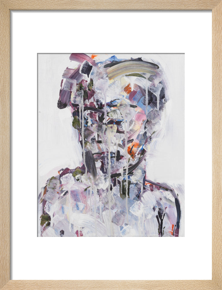 David bowie portrait print (art print, small, natural frame frame)