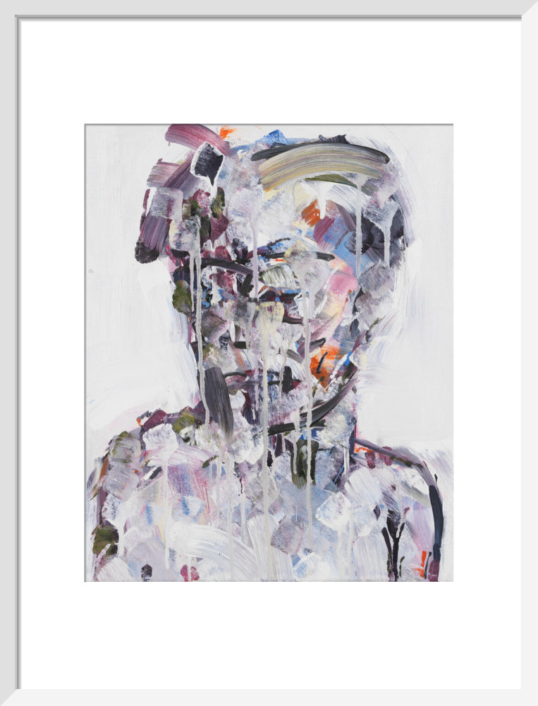 David bowie portrait print (art print, medium, white frame frame)