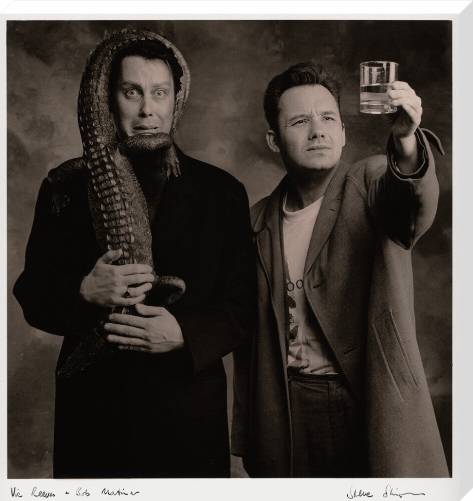 Vic reeves; bob mortimer portrait print (stretched canvas, extra large, no frame)