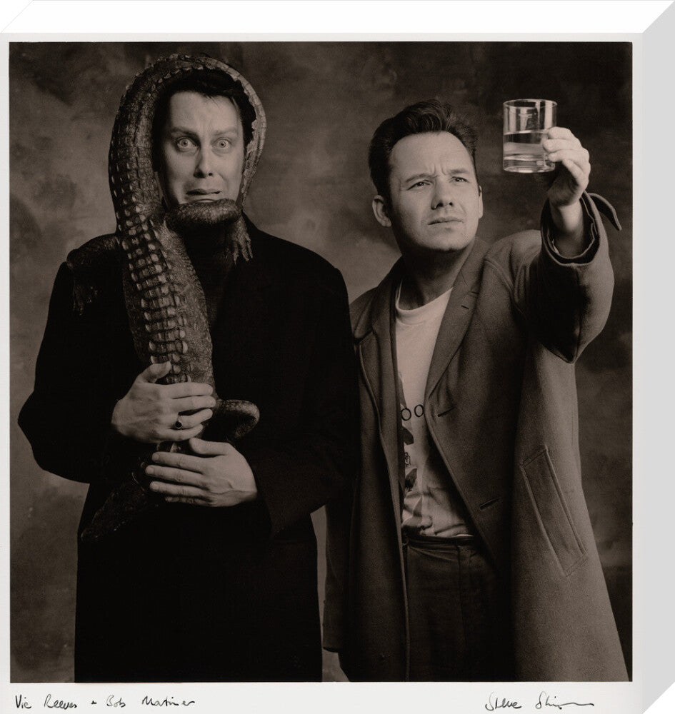 Vic reeves; bob mortimer portrait print (stretched canvas, medium, no frame)