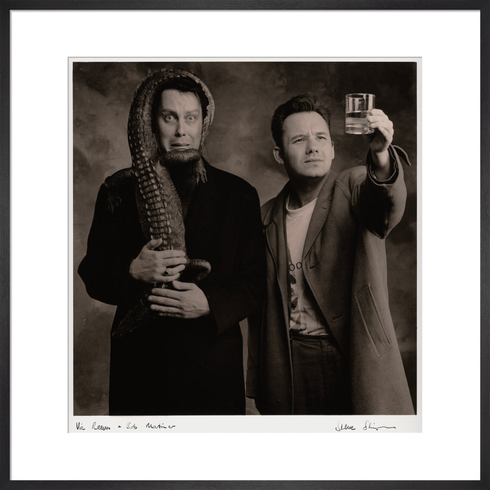 Vic reeves; bob mortimer portrait print (art print, large, black frame)